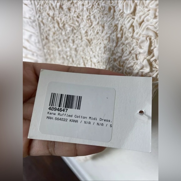 Mara Hoffman Popcorn Midi Strapless Kana Ruffle Dress Cotton-Twill Bridal - Picture 14 of 14